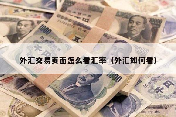 外汇交易页面怎么看汇率（外汇如何看）